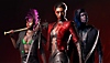 Bloodhunt - Captura de tela mostrando três vampiros com diferentes visuais personalizados