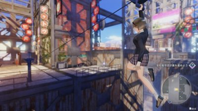 ブルーリフレクション TIE/帝 ココロトープをロープで移動する愛央