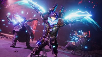 Captura de pantalla de Borderlands 4 que muestra a un personaje usando armas de energía con filo para acabar con los enemigos