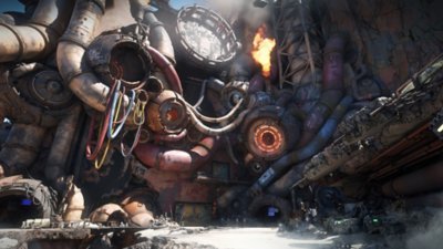 Borderlands 4 screenshot showing a strange looking structure with a lot of pipes running over it