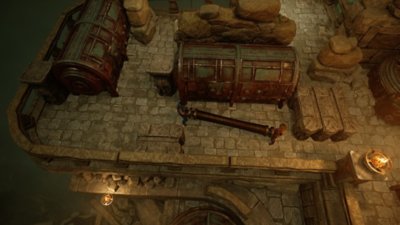 Brothers: A Tale of Two Sons Remake screenshot showing a puzzle involving a pipe