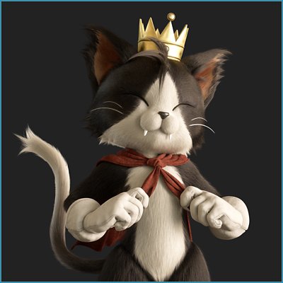 Arte promocional de Final Fantasy VII Rebirth que muestra a Cait Sith.