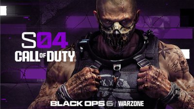 Season 04 key for Call of Duty: Black Ops 6 and Warzone, featuring a masked and tattooed solder in a bullet-proof vest.
