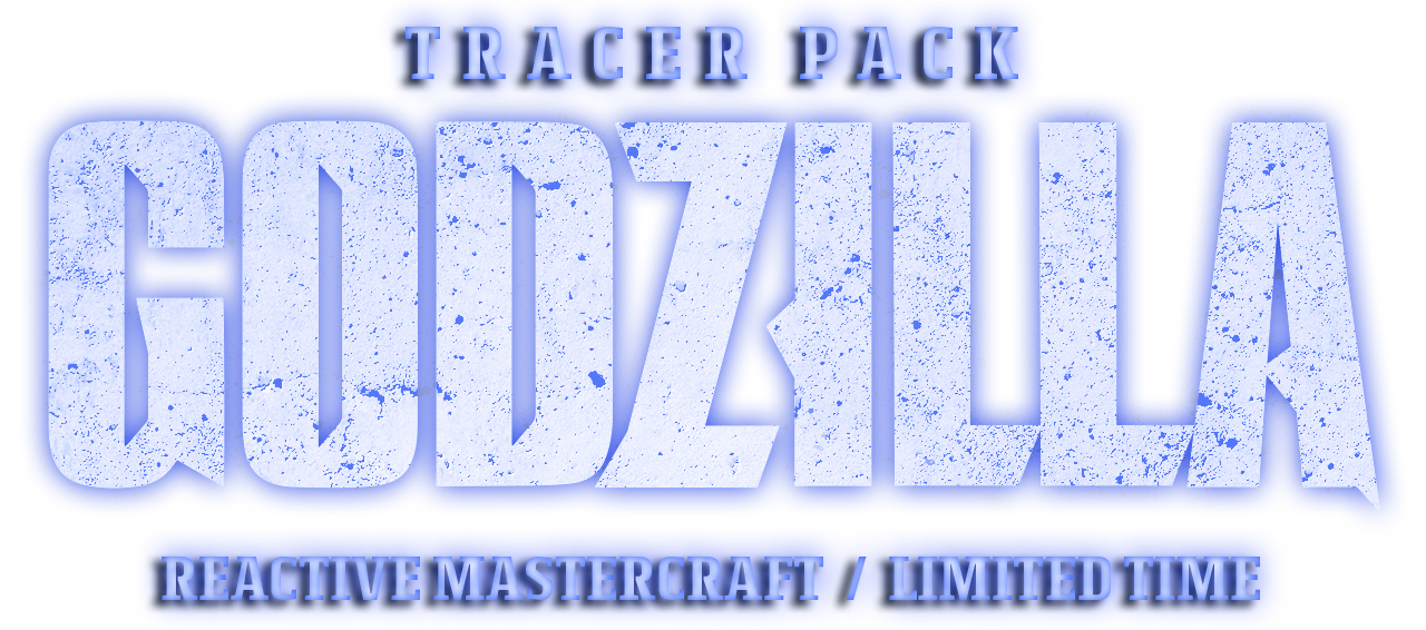 Logo van de tijdelijk verkrijgbare Tracer Pack: Godzilla Reactive Mastercraft-bundel