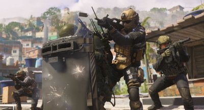 Call of Duty: Modern Warfare III ライオットシールドの裏に身を隠すオペレーター集団のスクリーンショット