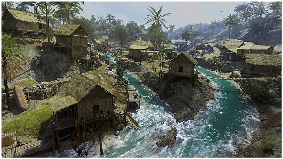 Call of Duty Warzone - Caldera - ภาพหน้าจอหมู่บ้านริมแม่น้ำ