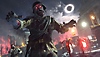 Captura de pantalla de Call of Duty Vanguard mostrando un zombi de ojos rojos brillantes