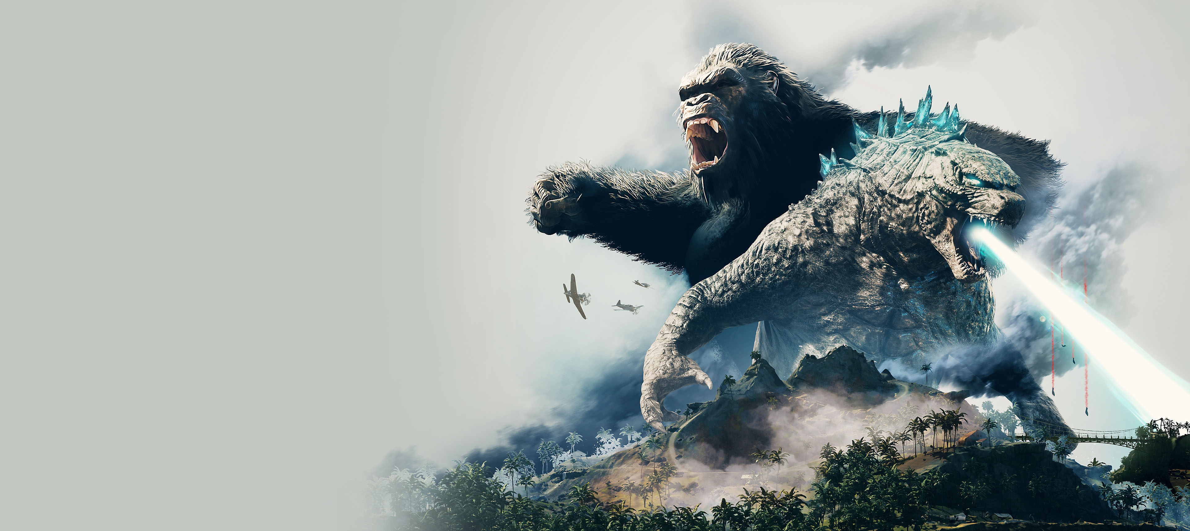 Call of Duty: Vanguard - achtergrondillustratie van Operation Monarch met daarop Godzilla en King Kong