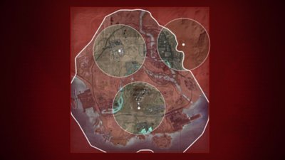 Call of Duty: Warzone – snímka obrazovky zobrazujúca uzatváraný kruh