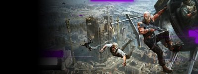 Call of Duty Warzone Season 4 artwork showing various airborne characters against the backdrop of an under-construction skyscraper