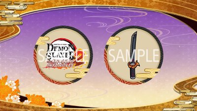 Two emblems for Demon Slayer: Kimetsu no Yaiba – The Hinokami Chronicles 2 and the Nichirin Sword.
