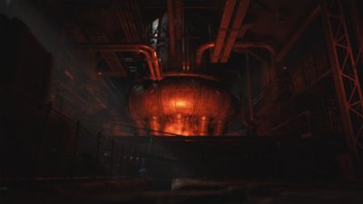 The Casting of Frank Stone screenshot showing a furnace-like environment