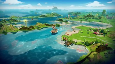 Cat Quest III – Capture d'écran montrant le personnage jouable pilotant un navire qui s'éloigne vers le large