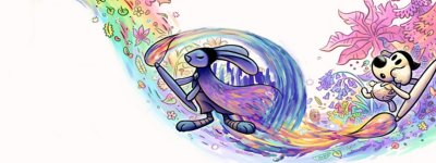 Grafika banneru hry Chicory: A Colorful Tale