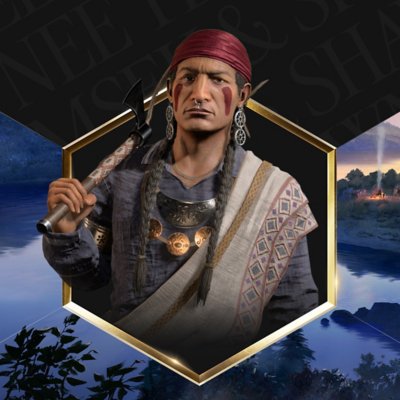 Sid Meier's Civilization VII - Arte promocional del Pack de Tecumseh y Shawnees