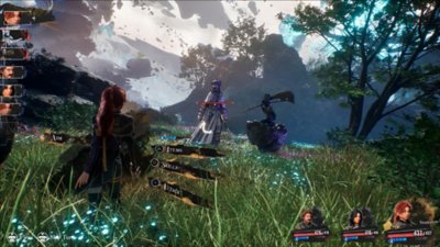 Gameplay screenshot from Clair Obscur: Expedition 33 depicting a character battling two enemies.