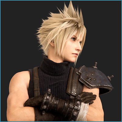 Final Fantasy VII Rebirth – keyart på Cloud Strife.