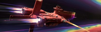 Captura de pantalla de Concord que muestra una nave espacial roja conocida como la Northstar
