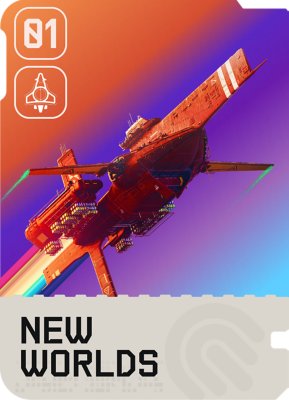 صورة من لعبة Concord تعرض سفينة نورث ستار الفضائية وتعرض النص "عوالم جديدة" 