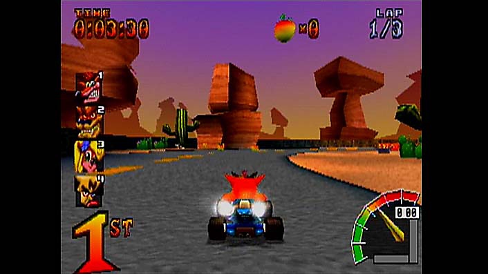 لقطة شاشة لتجربة لعب Dingo Canyon في لعبة Crash Team Racing