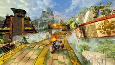 Captura de pantalla de juego Crash Team Racing Nitro-Fueled pirámide de Papu
