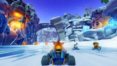 Crash Team Racing Nitro-Fueled - Istantanea della schermata gameplay Valico Polare