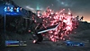 Crisis Core Final Fantasy VII Reunion – снимок экрана, на котором Зак атакует врага с помощью магии.