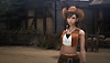 Crisis Core -Final Fantasy VII- Reunion – Screenshot, der Tifa als Cowboy zeigt