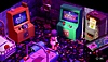 Screenshot van Crow Country met Mara Forest in een fel verlichte arcadehal.