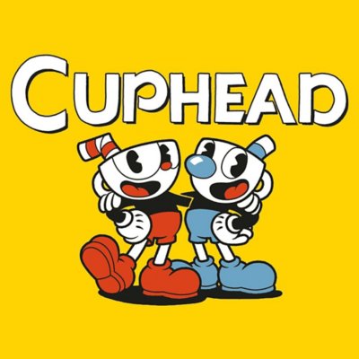 Cuphead εικαστικό προώθησης με σχεδιασμένη στο χέρι απεικόνιση των χαρακτήρων, Cuphead και Mugman.