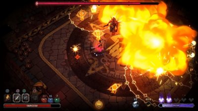 Screenshot van Curse of the Dead Gods met daarop gameplay van gevechten