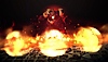 Curse of the Dead Gods – snímek obrazovky s nepřítelem vrhajícím tři ohnivé koule