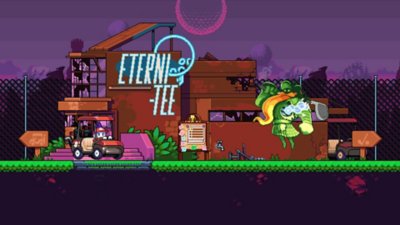 Cursed to Golf-screenshot met platformer-achtige golfgameplay