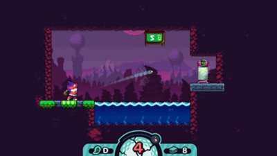 Cursed to Golf-screenshot met platformer-achtige golfgameplay