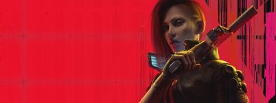 《赛博朋克2077：往日之影》资料片主题宣传海报，展示V手持手枪的样子