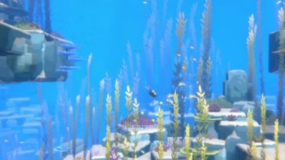Captura de tela de Dave the Diver exibindo exploração no Poço Azul