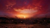 Snímek obrazovky ze hry Dead Island 2 zachycující rozlehlé LA při západu slunce.