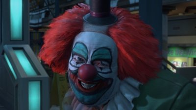 Dead Rising Deluxe Remaster screenshot showing a human character dressed as a clown