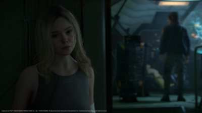 Death Stranding 2: On the Beach — captura de ecrã da Elle Fanning