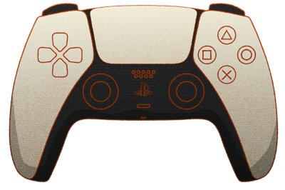 Stylised DualSense controller image