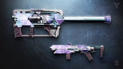 Destiny 2 Ash and Iron screenshot showing two new guns in light purple