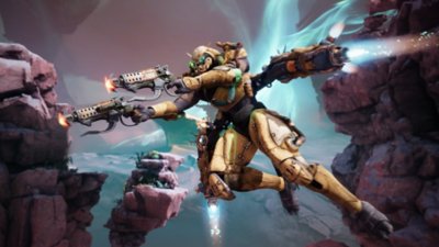 Destiny 2 : Les Confins du Destin – Capture d'écran montrant un ennemi volant en train de viser avec ses armes