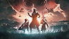 Destiny 2: The Final Shape-artwork van Ikora Rey, Zavala, Cayde-6 en een spook