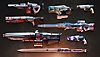Destiny 2 : La Forme Finale – Capture d'écran montrant une sélection d'armes disponibles dans La Forme Finale