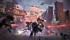 Destiny 2 - Istantanea della schermata che mostra tre guardiani che partecipano all'assedio della torre