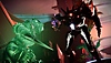 Destiny 2-képernyőkép, rajta egy Őrző áll szemben egy ellenséggel