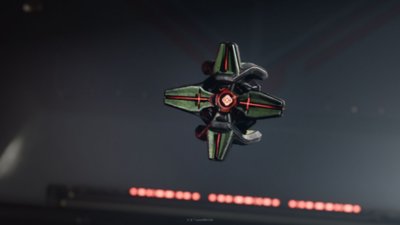 Destiny 2 Renegades screenshot showing a Ghost with a gray, green and red design