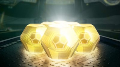 Destiny 2 στιγμιότυπο που απεικονίζει χρυσά Exotic Engrams