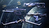 Captura de pantalla de Destiny 2 que muestra una selección de armas disponibles en la Temporada de los deseos