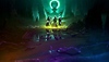 Destiny 2: The Witch Queen-beeld van guardians die klaarstaan voor een gevecht, terwijl ze worden bekeken door the Witch Queen
